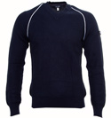 Armani Navy Cotton V Neck Sweater