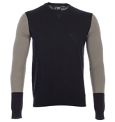 Armani Navy Crew Neck Sweater