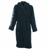 Armani Navy Hooded Bath Robe