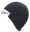 Armani Navy Ribbed Hat