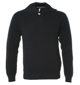 Armani Navy Ribbed Sweater