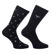 Armani Navy Socks (2 pair pack)