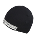 Armani Navy Wool Beanie Hat