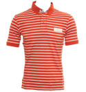 Armani Orange and White Stripe Polo Shirt