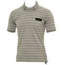 Armani Pewter and White Stripe Polo Shirt
