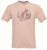 Pink Distressed Surfer Logo T-Shirt