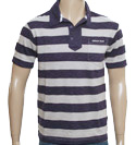 Armani Purple and Grey Stripe Polo Shirt