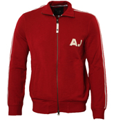 Armani Red and White Full Zip Sweatshirt