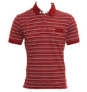 Armani Red and White Stripe Polo Shirt