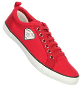 Armani Red Canvas Trainers