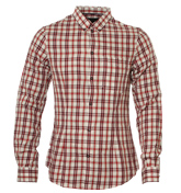 Armani Red Check Long Sleeve Shirt