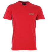 Armani Red T-Shirt with Small Printed Logo
