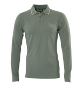 Armani Sage Green Long Sleeve Polo Shirt