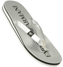 Armani Silver and Black Flip Flops