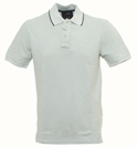 Armani Silver Grey Pique Polo Shirt