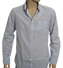 Sky Blue and White Stripe Long Sleeve Shirt
