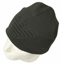 Armani Slate Grey Beanie Hat with Embossed Logo