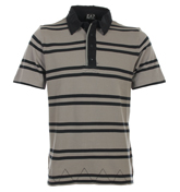 Armani Smoke Grey Pique Polo Shirt
