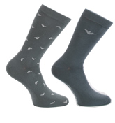 Armani Smoke Grey Socks (2 Pair Pack)