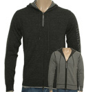 Armani Soft Black Reversible Full Zip Hooded Sweatshirt