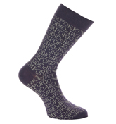 Armani Violet and Grey Print Socks (1 Pair)