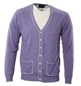 Armani Violet and Lilac Button Fastening Cardigan