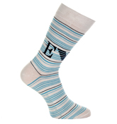 Armani White and Blue Stripe Socks (1 Pair)