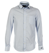 Armani White and Blue Striped Shirt