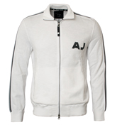 Armani White and Navy Full Zip Sweatshirt