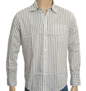 Armani White and Navy Stripe Cotton Shirt