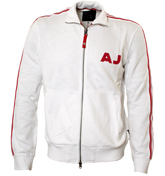 Armani White and Red Full Zip Sweatshirt