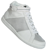 Armani White and Silver Hi-Top Trainers