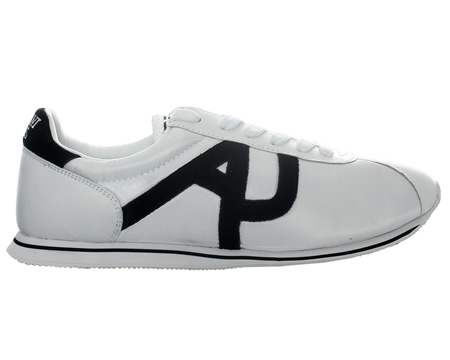 Armani White/Black Nylon Trainers