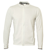 Armani White Full Zip Sweater