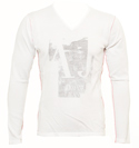 White Lightweight V Neck Cotton Sweater