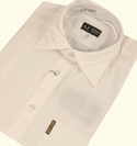 Armani White Long Sleeve Shirt with Check Pattern