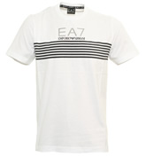 Armani White T-Shirt with Black Stripes