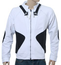 Armani White With Black Denim Trim Hooded Sweatshirt