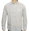 Armani White with Black Stripe Long Sleeve Shirt