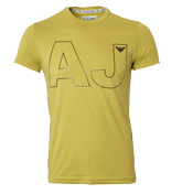Armani Yellow T-Shirt with Black Logo