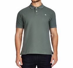 Green and grey cotton blend polo shirt