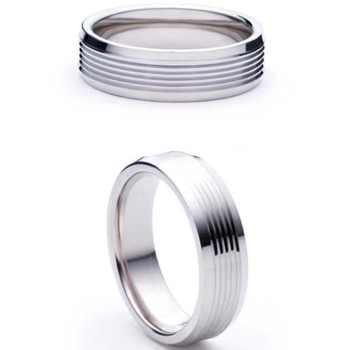 Armonice from Bianco 6mm Medium Flat Court Armonice Wedding Band Ring In Platinum