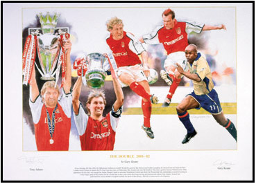 Arsenal 2001/02 signed limited edition Double print