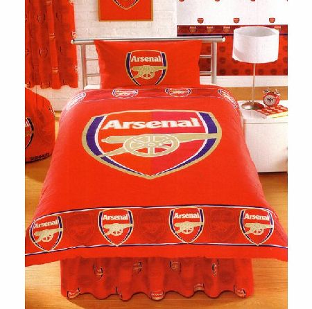 Arsenal Duvet Cover and Pillowcase FC Border Crest Design Bedding