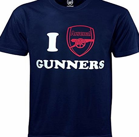 Arsenal F.C. Arsenal FC I Love Gunners T-Shirt Navy M