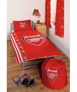 Arsenal Stripe Single Bed Duvet Set