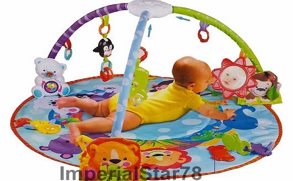 ARSUK 2in1 BABY PLAY MAT BLUE ACTIVITY GYM KICK CRAWL FUN SOUNDS CARPET Baby Gift