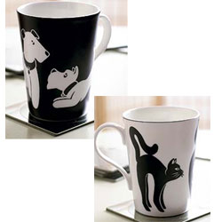 Art Deco Cat & Dog Mugs