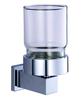 Deco Toothbrush Holder with Clear Glass