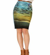Art on Fashion Blue Cloud green skirt